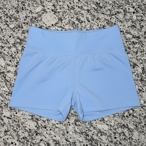High-Waist Light Blue Women’s Active Shorts